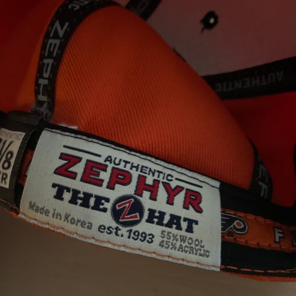 Orange & Black Philadelphia Flyers Fitted Hat Authentic Zephyr Z Hat 7 1/8 NHL - Picture 5 of 8